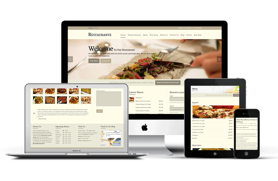 美国餐馆网站设计